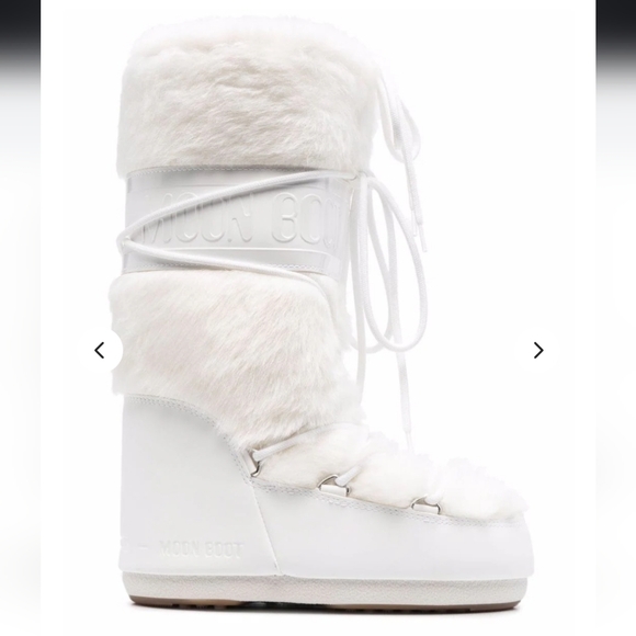 Moon Boot Tall Icon Faux Fur Boot White Cream Moon Boots Fur Snow Boots - Picture 6 of 8